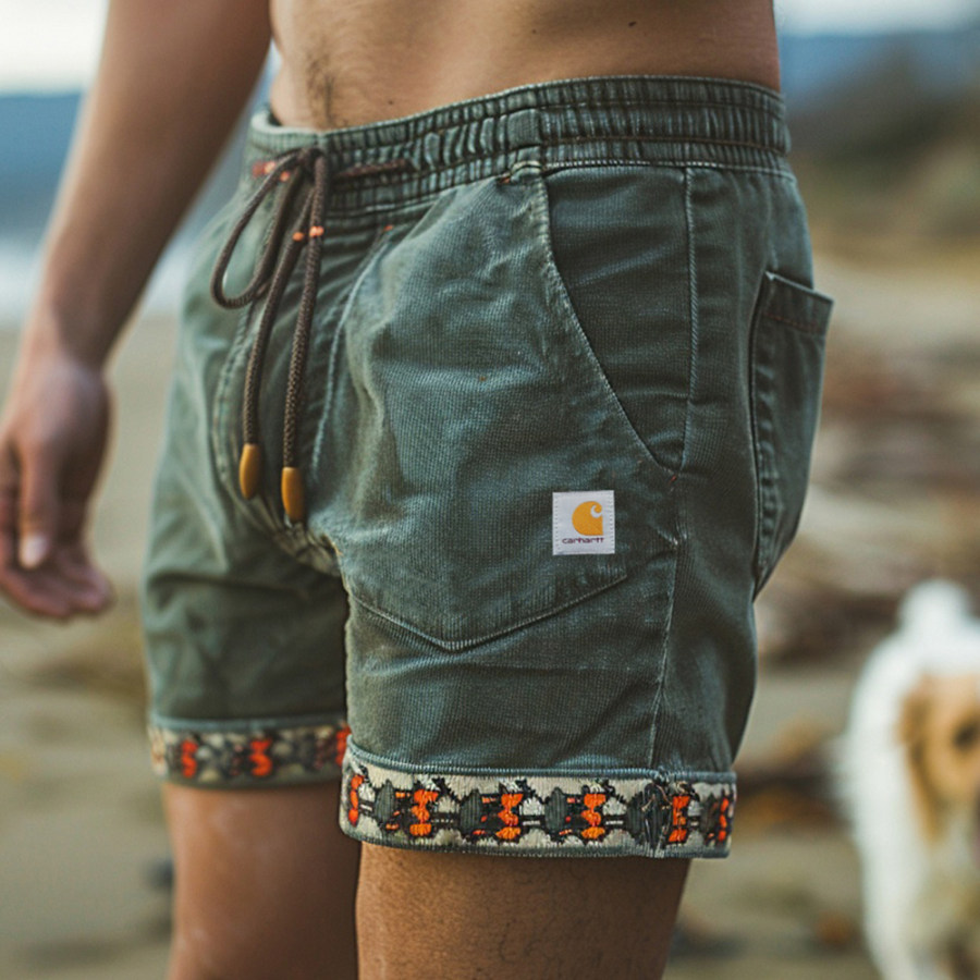 

Corduroy Surf Shorts Unisex Street Retro Skateboard Shorts