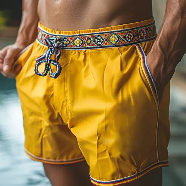 Retro Ethnic Casual Linen Shorts Style Shorts - Albionstyle.com 