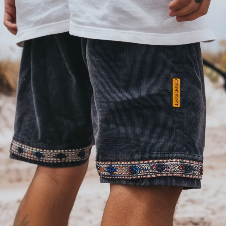 

Corduroy Surf Shorts Unisex Street Retro Skateboard Shorts