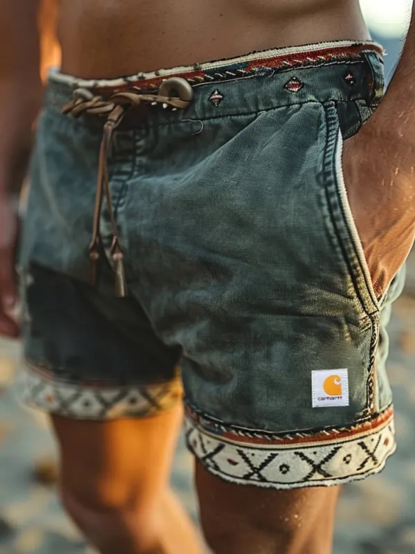 Carhartt Corduroy Surf Shorts Unisex Street Retro Skateboard Shorts - Menwyx.com 