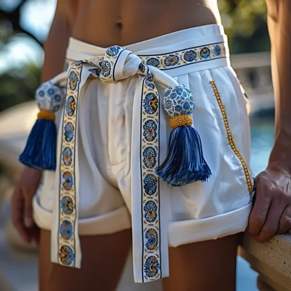 Men's Casual Ethnic Style Shorts - Yiyistories.com 
