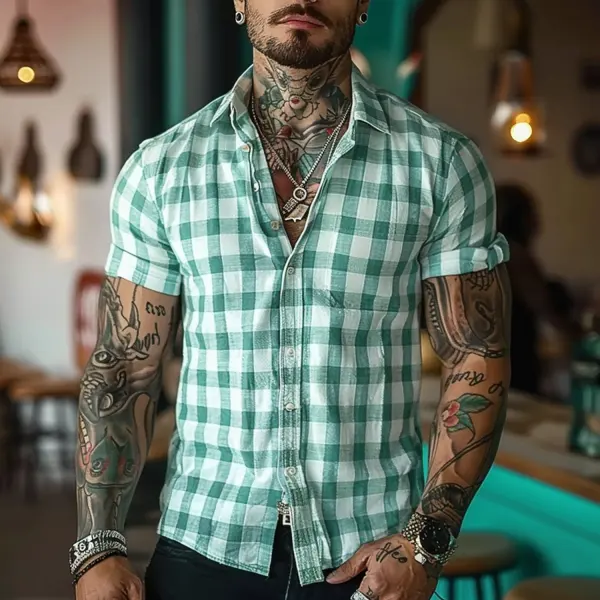 Summer Breathable Tight Plaid Shirt - Trisunshine.com 