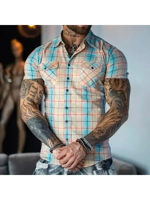 Trendy Casual Tight Plaid Shirt - Anrider.com 