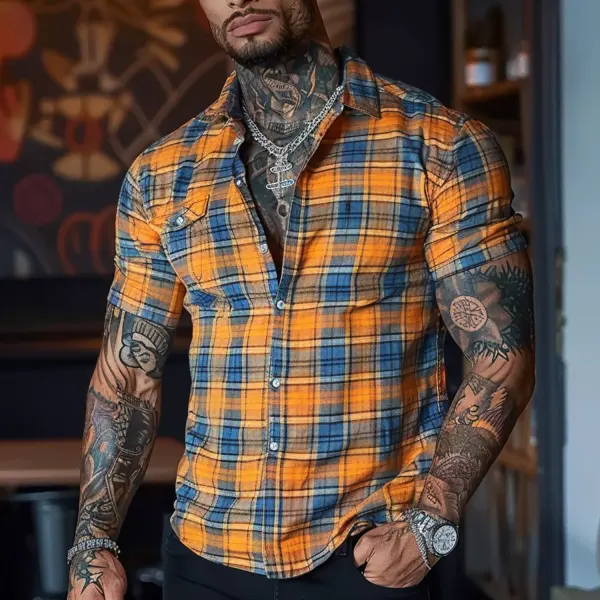 Trendy Plaid Tight Shirt - Trisunshine.com 
