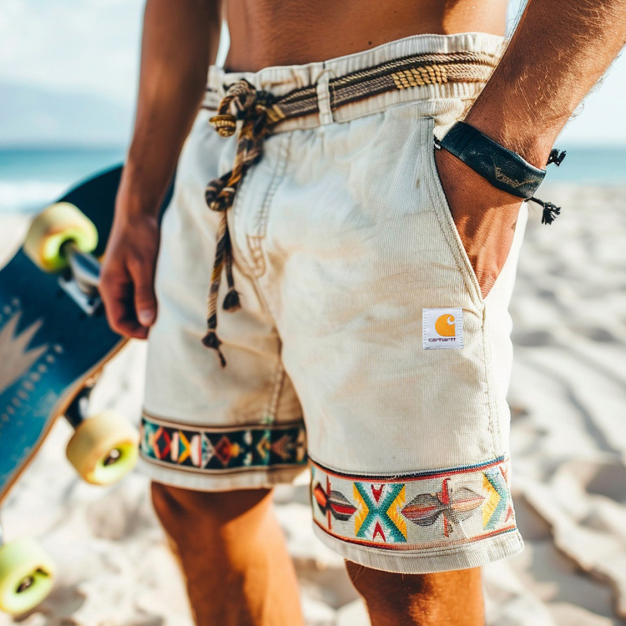 

Corduroy Surf Shorts Unisex Street Retro Skateboard Shorts