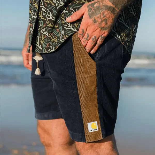 Unisex Outdoors Vintage Casual Surf Shorts Splicing Contrasting Colors - Dozenlive.com 