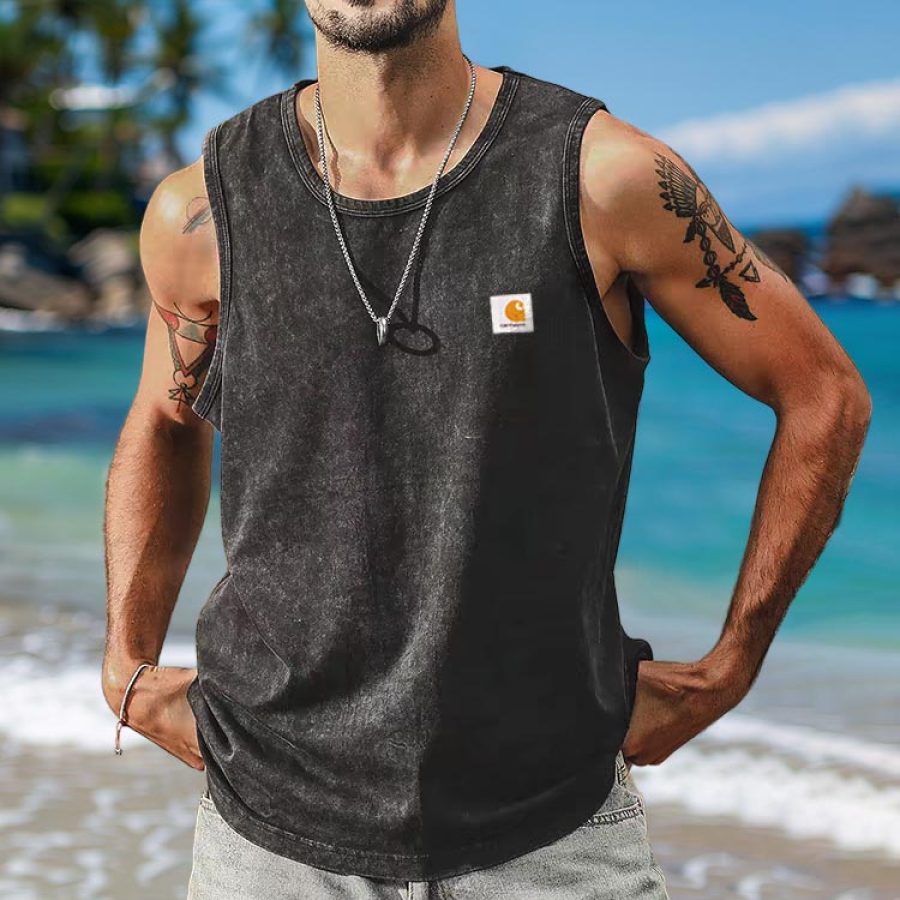 

Men's Vintage Distressed Casual Sleeveless Vest Tank Top