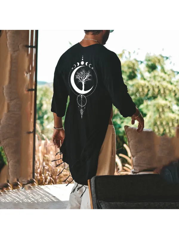 Men's Loose Print Design Hawaiian Cardigan - Localziv.com 