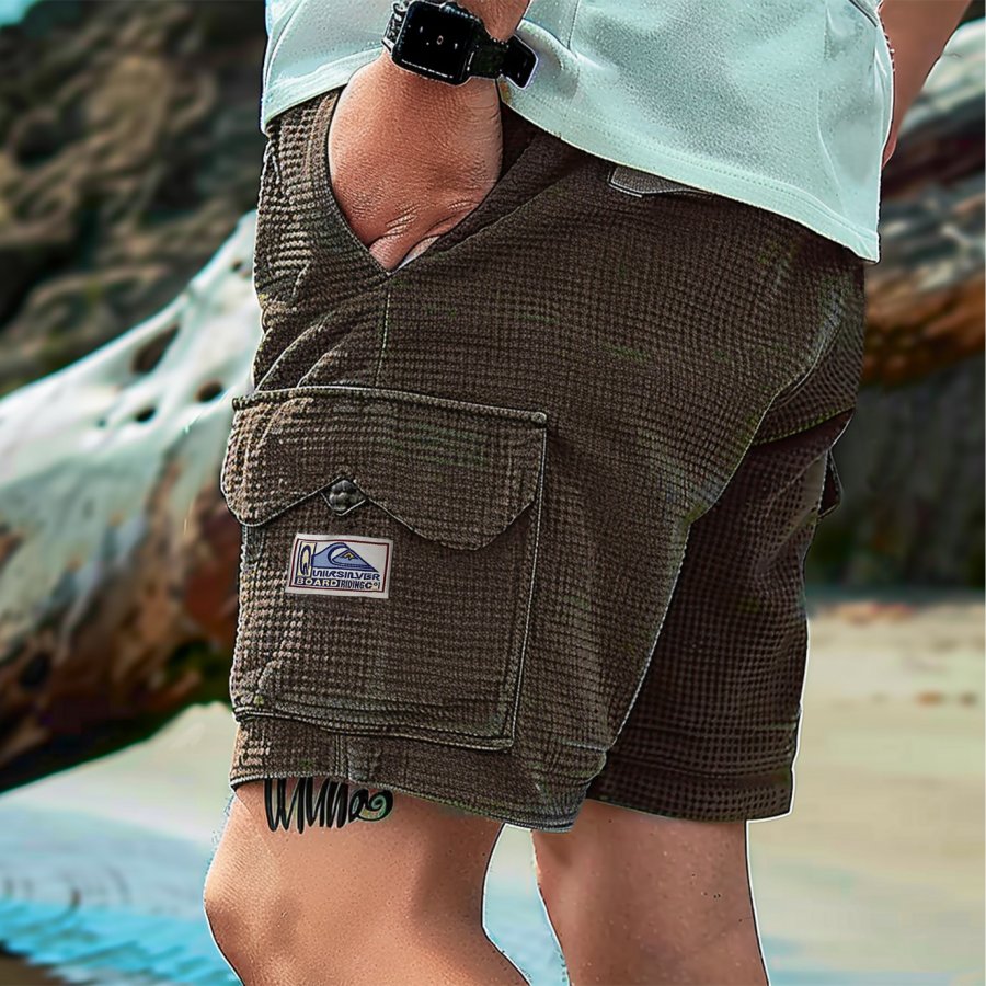 

Men's Surf Printed Waffle Cargo Shorts