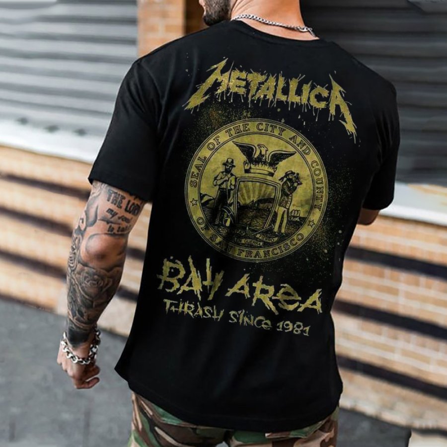 

Rock Band Skull Vintage Print T-shirt