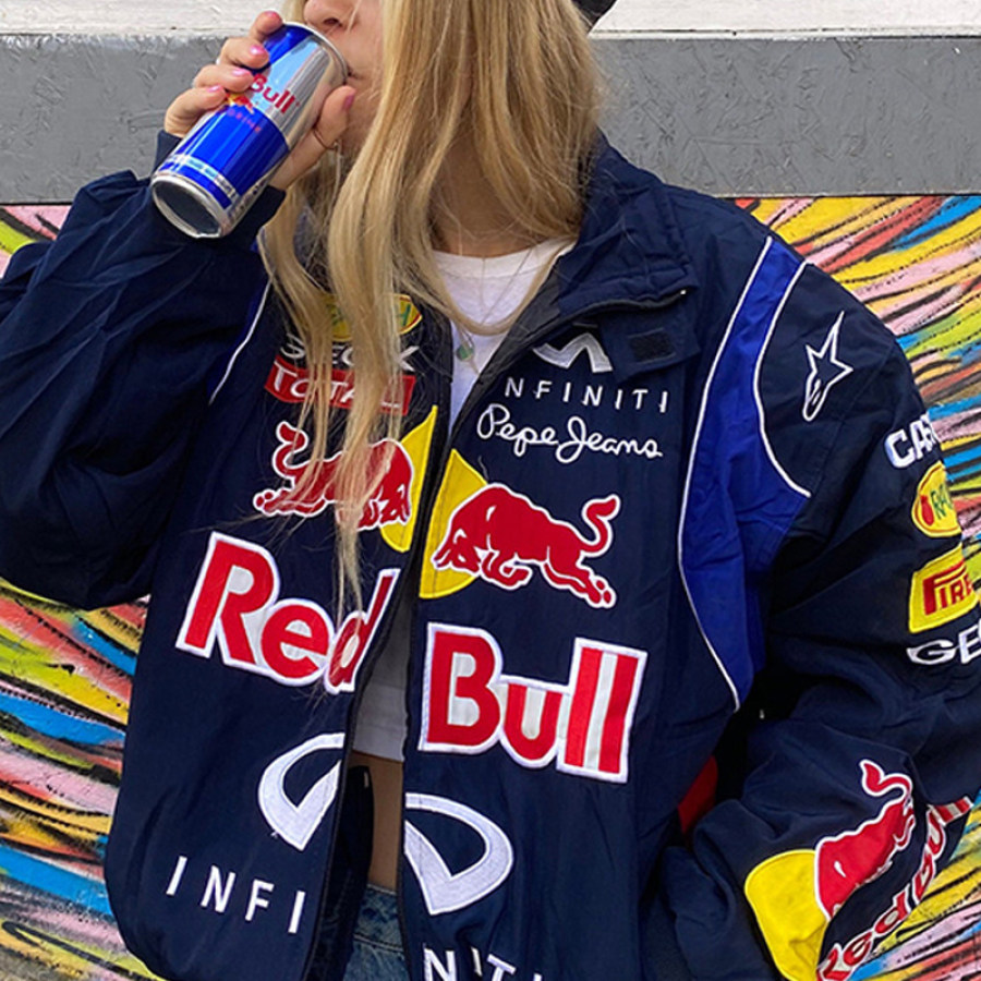 

Unisex Sports Style Printed Casual Loose Long Sleeve Jacket
