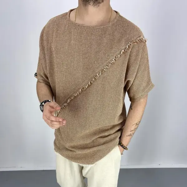 Men's Short Sleeve Summer Bohemian Holiday Linen Tee - Trisunshine.com 