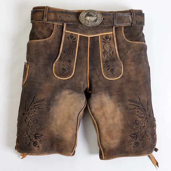 Men's Bavarian-style Munich Retro Leather Shorts - Bustalent.com 