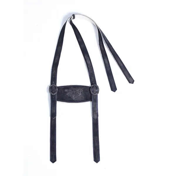 Men's Bavarian Style Embroidered Leather Suspenders Accessories - Rabclub.com 