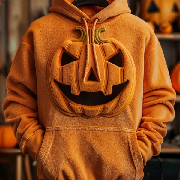 Fun Halloween Pumpkin Print Hoodie - Trisunshine.com 