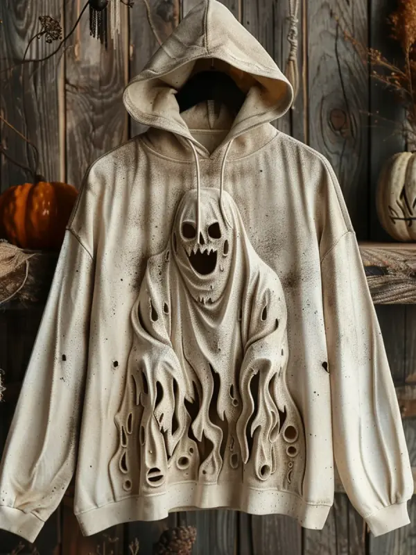 3D Ghost Print Hoodie - Ootdmw.com 