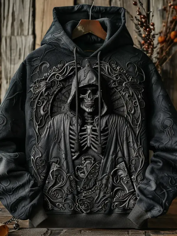 Dark Death Print Hoodie - Timetomy.com 