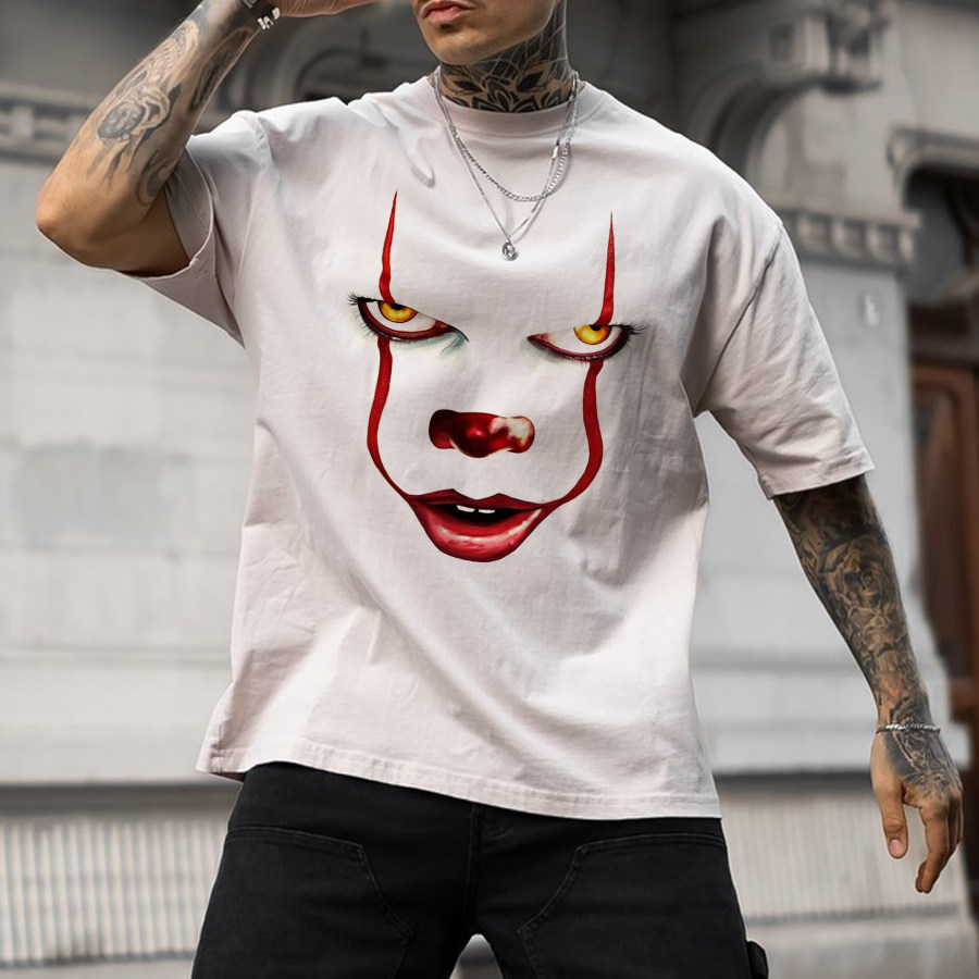 

Oversized Unisex Halloween Print T-Shirt Clown T-Shirt