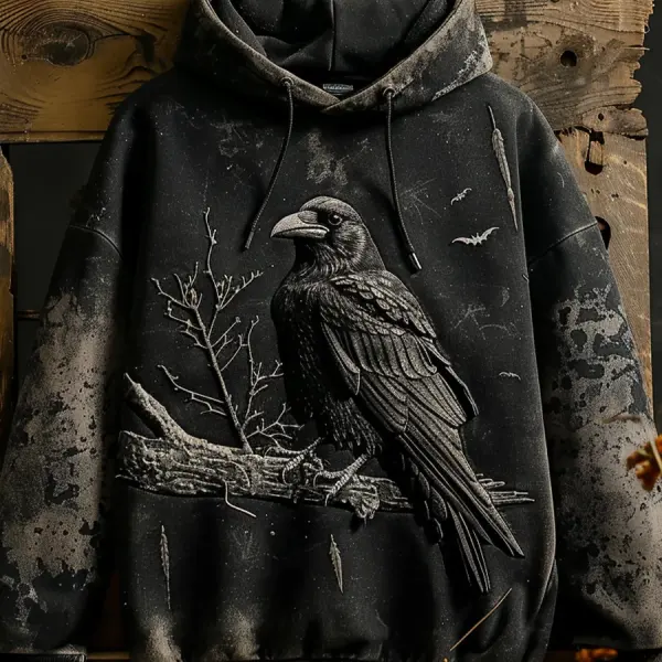 Crow Print Hoodie - Trisunshine.com 