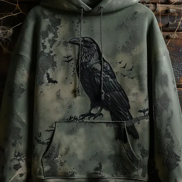 Crow Print Hoodie - Trisunshine.com 