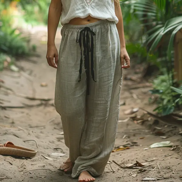 Simple And Comfortable Women's Casual Linen Pants - Rabclub.com 