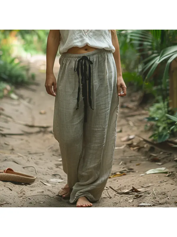 Simple And Comfortable Women's Casual Linen Pants - Ootdmw.com 