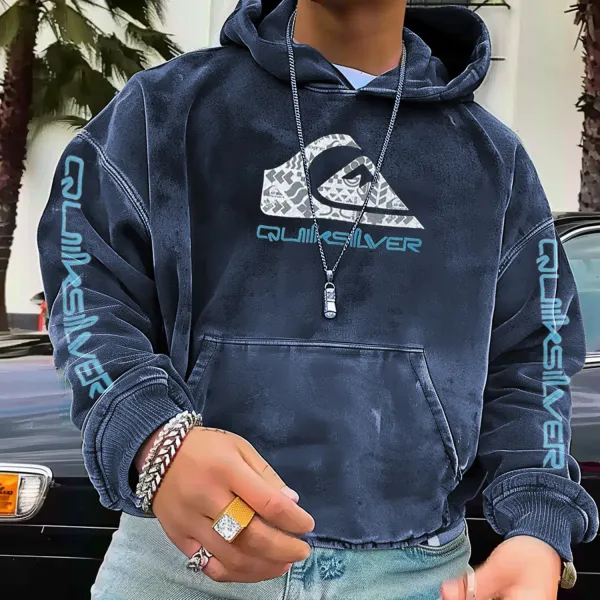 Seaside Vacation Retro Print Hoodie - Cotosen.com