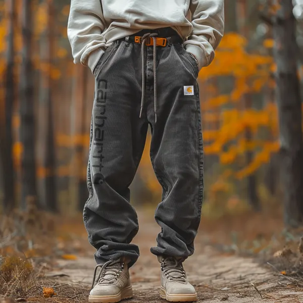 Vintage Outdoor Men's Corduroy Overalls Trousers - Dozenlive.com 