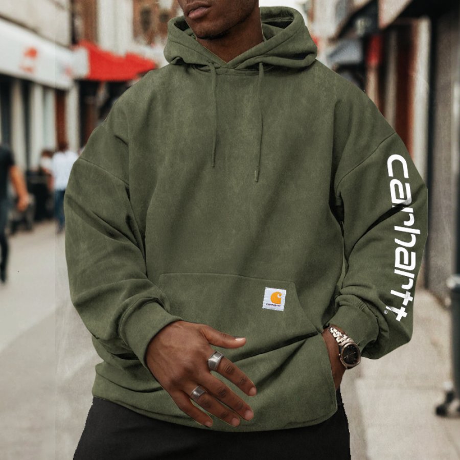 

Outdoors Vintage Washed Printed Hoodie