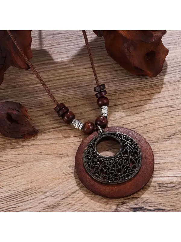 Women's Bohemian Wooden Alloy Necklace - Localziv.com 