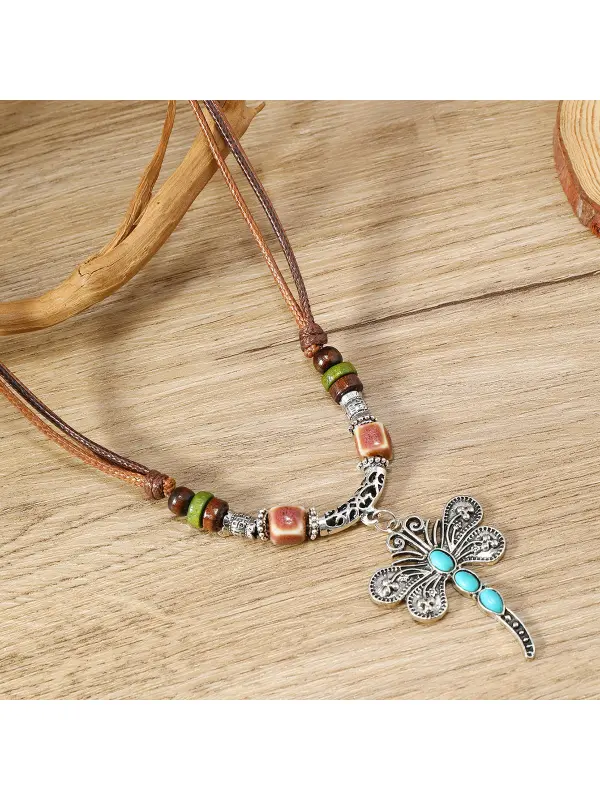 Women's Bohemian Dragonfly Necklace - Viewbena.com 