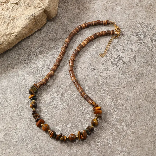 Women's Bohemian Coconut Shell Natural Stone String Necklace - Trisunshine.com 