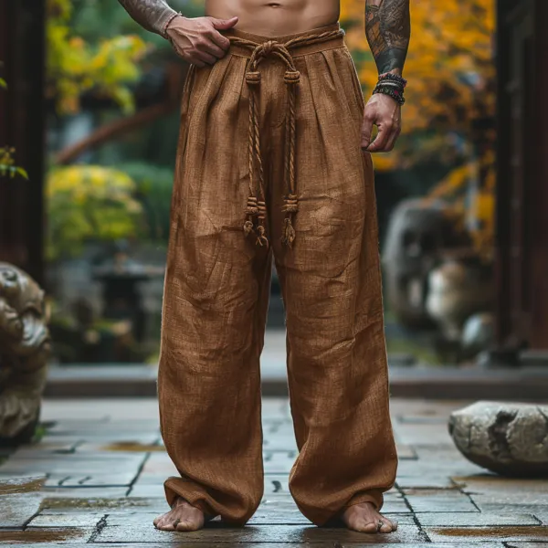 Simple Loose Men's Linen Pants Comfortable And Breathable Linen Pants - Salolist.com 