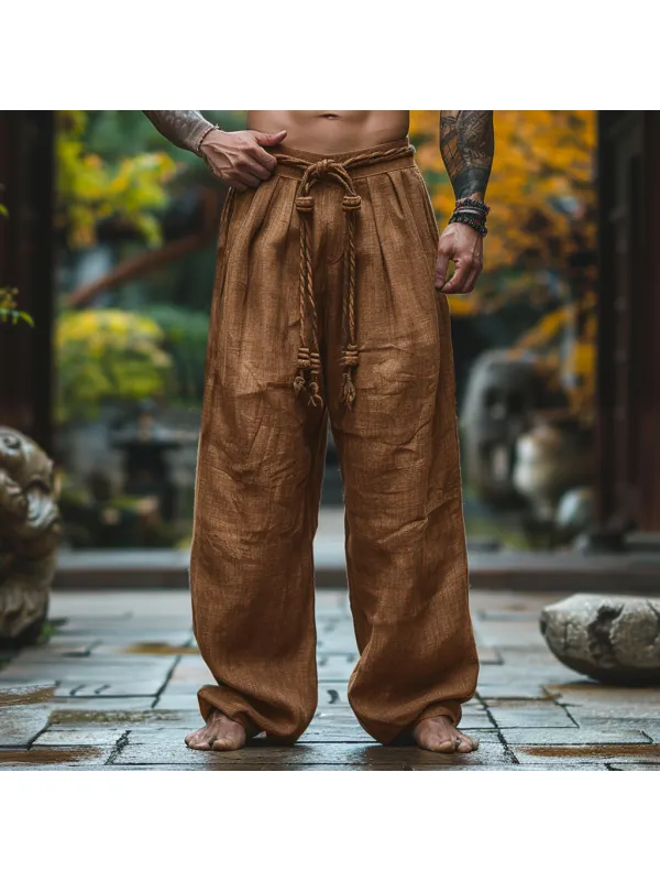 Simple Loose Men's Linen Pants Comfortable And Breathable Linen Pants - Anrider.com 