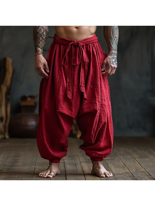 Simple Loose Men's Linen Pants Comfortable And Breathable Linen Pants - Ootdmw.com 