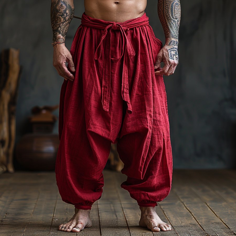 

Simple Loose Men's Linen Pants Comfortable And Breathable Linen Pants