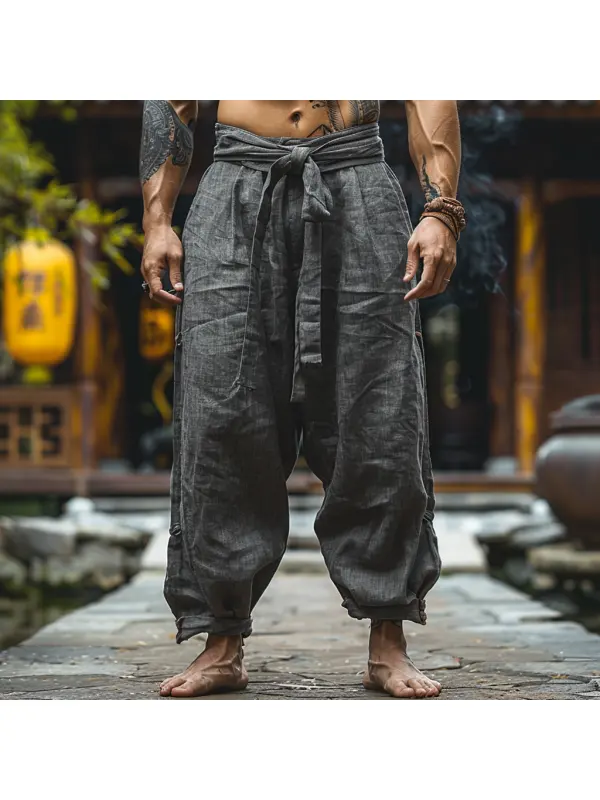 Simple Loose Men's Linen Pants Comfortable And Breathable Linen Pants - Anrider.com 