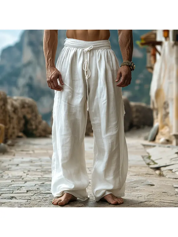 Simple Loose Men's Linen Pants Comfortable And Breathable Linen Pants - Anrider.com 