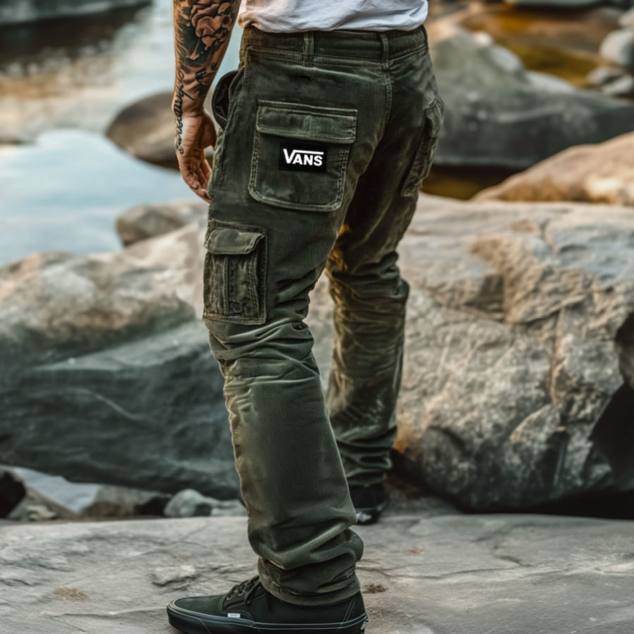 

Men's Vintage Corduroy Outdoor Multi-pocket Cargo Pants Trousers