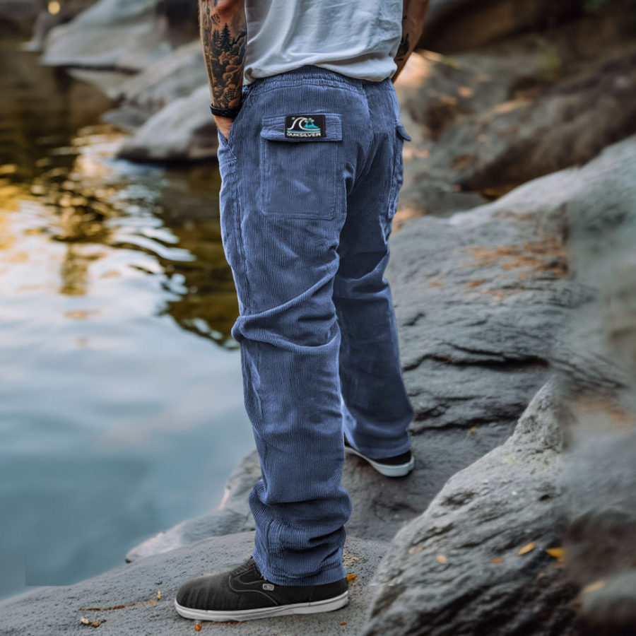 

Men's Quiksilver Vintage Corduroy Outdoor Multi-pocket Surf Cargo Pants Trousers