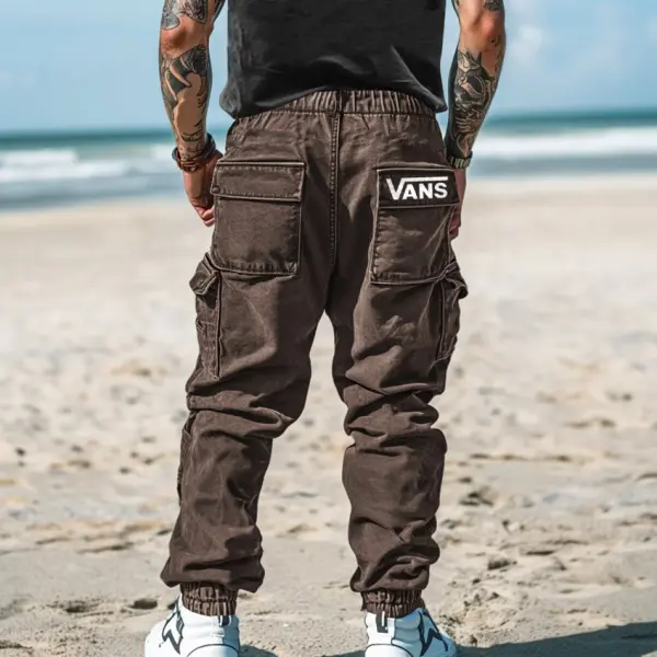 Men's Vintage Outdoor Multi-pocket Cargo Pants Trousers - Cotosen.com 