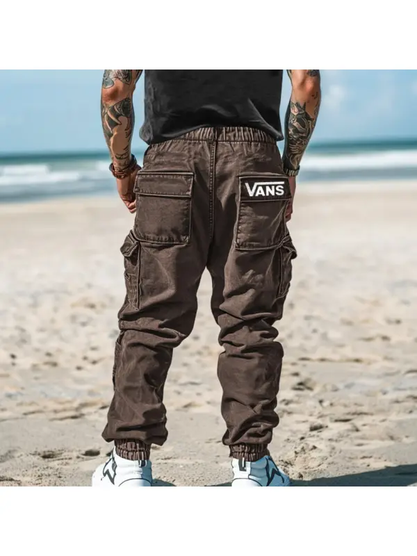 Men's Vintage Outdoor Multi-pocket Cargo Pants Trousers - Anrider.com 