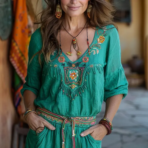 Resort Ethnic Print Top - Trisunshine.com 
