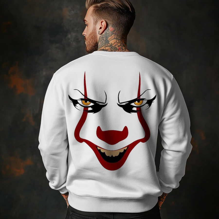 

Men's Vintage Horror Clown Halloween Long Sleeve Crew Neck Sweatshirt