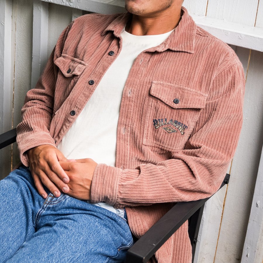

Men's Outdoor Vintage Patchwork Stand Collar Multi-pocket Corduroy Work Jacket