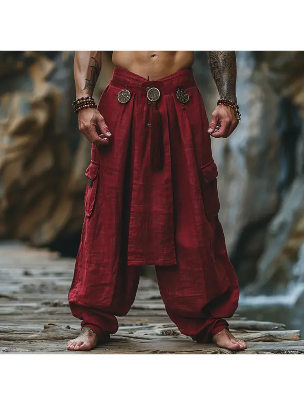 Simple Loose Men's Linen Pants Comfortable And Breathable Linen Pants - Aptkoi.com 