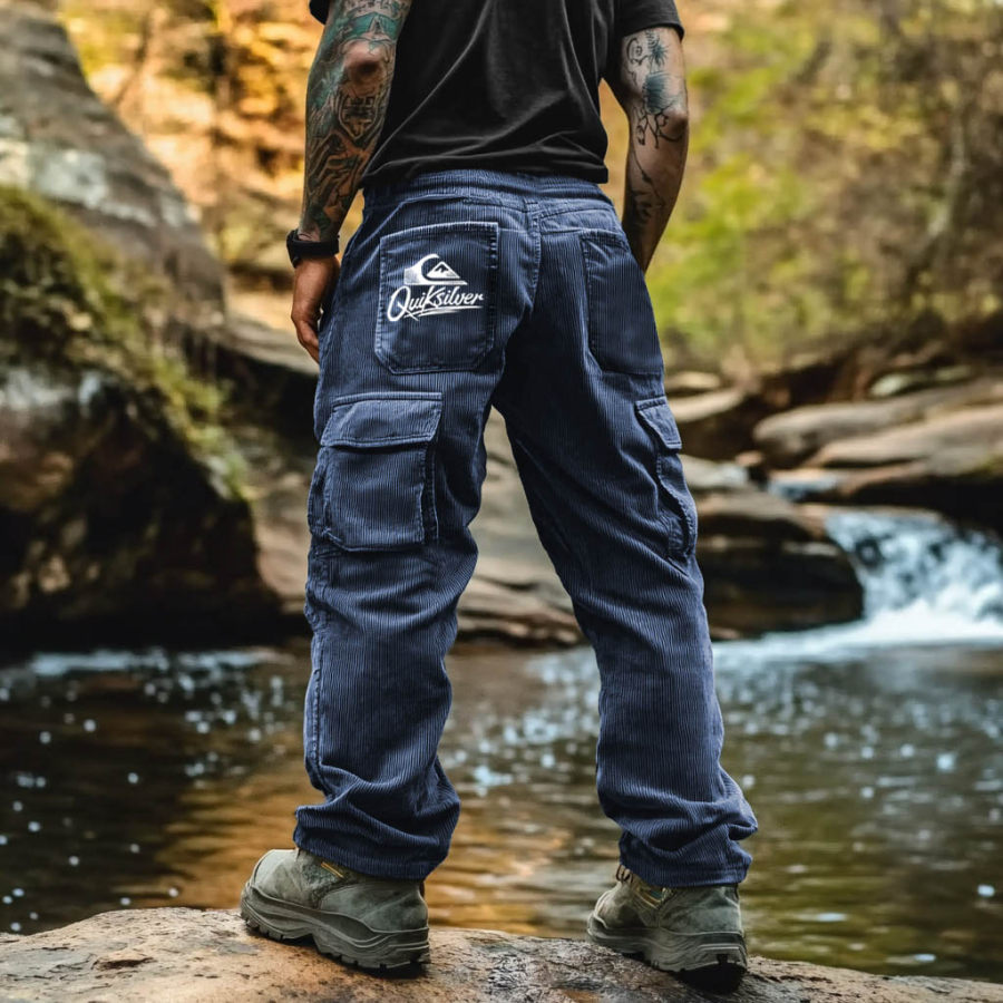 

Men's Vintage Corduroy Outdoor Multi-pocket Cargo Pants Trousers