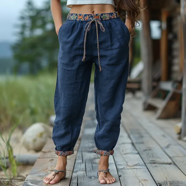 Simple And Comfortable Women's Casual Linen Pants - Yiyistories.com 