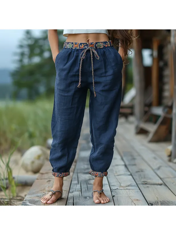 Simple And Comfortable Women's Casual Linen Pants - Hoplady.chimpone.com 