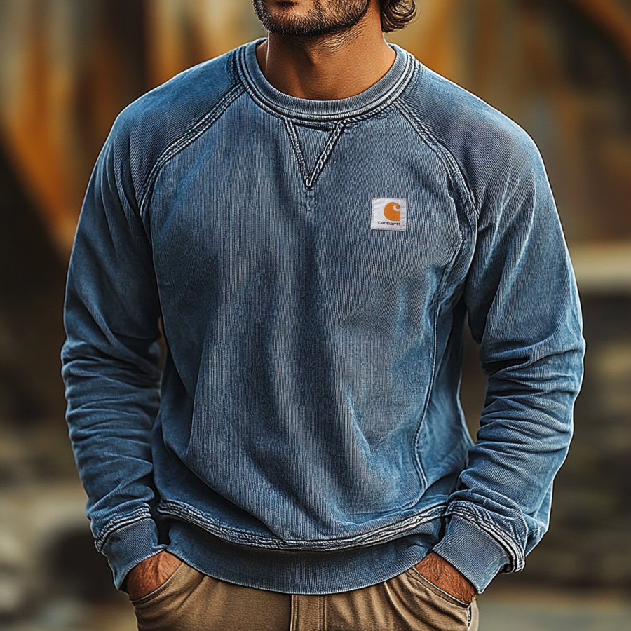 

Men's Vintage Print Corduroy Casual Long Sleeve Oversized Sweatshirts